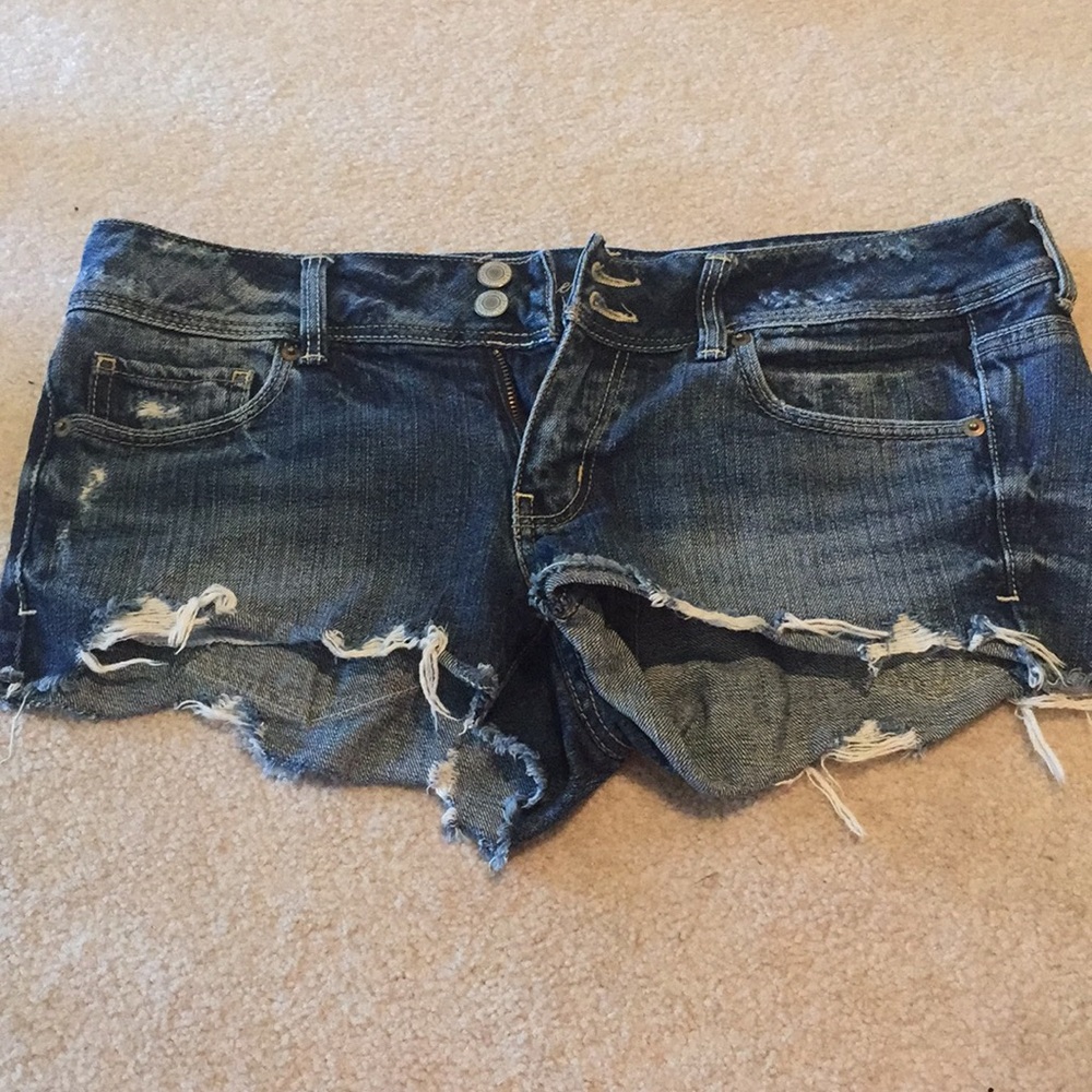 Shortie, Darker distressed American eagle shorts